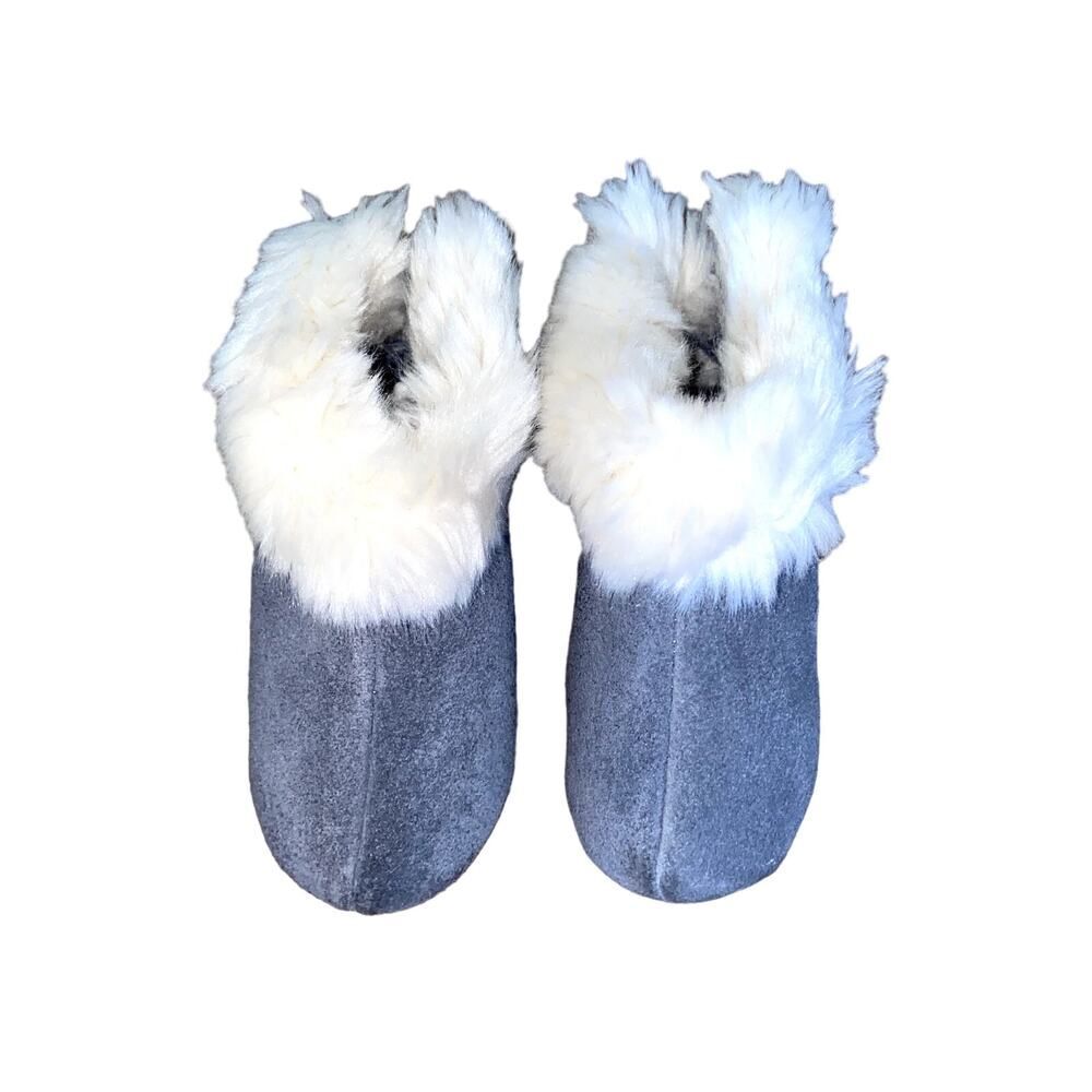 Infant Baby Jacadi Gray Booties Shoes With Fur Size 20 ( 5 US) !
